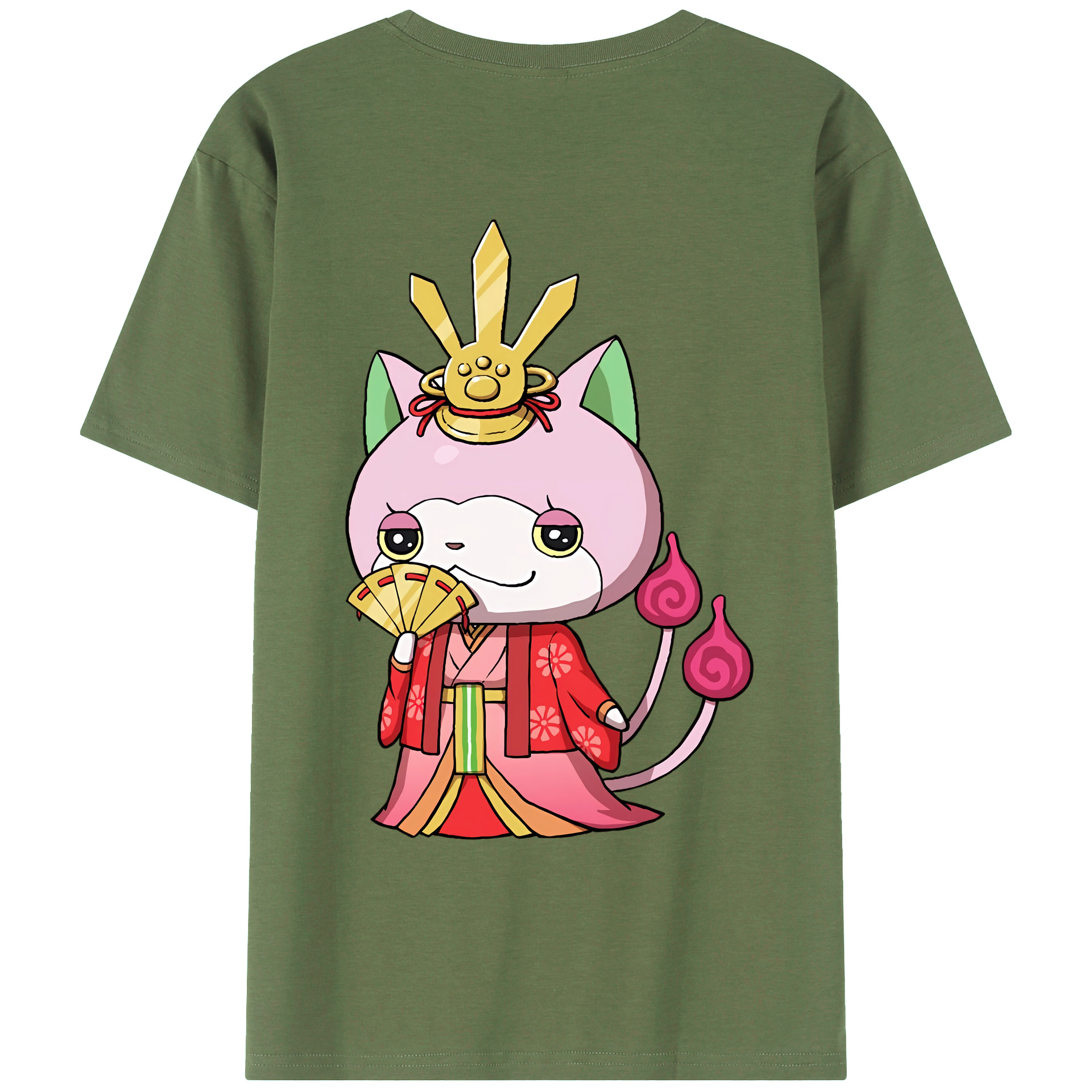 （画像用） 妖怪ウォッチ Yo-kai Watch 綿100％ メンズ半袖Tシャツ（バックプリント） 通気性